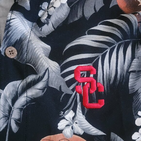 NWT Tommy Bahama Mens Short Sleeve Button Up Shirt USC Trojans Football Size XL - Picture 5 of 12